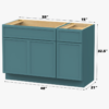 Vibrant Teal Shaker Vanity Base with Spacious Split Storage for Bathroom Renovation