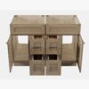 48" Freestanding Recessed Panel Double Vanity Base for Custom Countertop
