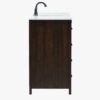 Industrial Rustic Dark Oak Bathroom Vanity with Abundant Drawer Storage for Modern Farmhouse Bath