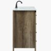 5 Rustic Barn Door Bathroom Vanity Cabinet with Drawer Storage & Quartz Top