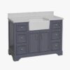 Modern Farmhouse Dark Gray Apron Vanity with Large Storage for Bathroom Remodel