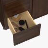 Spacious Dark Walnut Double Sink Vanity Base with Full Soft-Close Storage for Master Bathroom Renovation