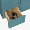 Vibrant Teal Double Sink Vanity Base Cabinet with Full Soft-Close Storage for Master Bath Remodel