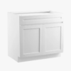 5 Freestanding White Recessed Panel Vanity Base Cabinet with Adjustable Storage Shelves
