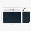 Modern Navy Bathroom Vanity Cabinet with Black Pulls & Spacious Soft-Close Storage