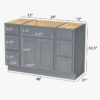 5 Classic Gray Shaker Vanity Base Cabinet with Large Soft-Close Storage Drawers