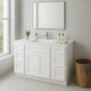 Bright White Shaker Vanity Base Cabinet with Spacious Silent Soft-Close Storage