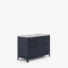 5 Elegant Navy Bathroom Vanity with Gold Hardware, Large Soft-Close Storage & Marble Top