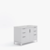 5 Minimalist White Bathroom Vanity with Silver Hardware, Spacious Soft-Close Storage & Marble Top