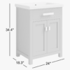 Space-Saving Black Shaker Bathroom Vanity with Single Drawer & Double Storage Doors