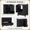 5 Spacious Storage Black Bathroom Vanity with Soft-Close Drawers & Single Cabinet Door