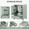 5 Large Organized Storage Sage Green Bathroom Vanity with Soft-Close Drawers & Door Rack