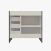 Luxury Gloss Navy Bathroom Vanity with Split Storage Zones & Soft-Close System