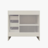 Minimalist Gloss White Bathroom Vanity with Separate Storage Zones & Full Soft-Close System