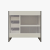 5 36" Modern Gloss Grey Bathroom Vanity Cabinet with Multi Storage & Gold Bar Hardware