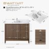 5 Contemporary Reeded Wood Bathroom Vanity with Split Storage & Full Anti-Slam Soft-Close Hardware