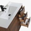 5 Mid-Century Walnut Bathroom Vanity with Full Soft-Close Hardware & Adjustable Inner Shelf