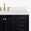 5 Rustic Black Oak Bathroom Vanity with Full Soft-Close Slides & Spacious Classified Storage