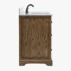 5 Transitional Rustic Oak Freestanding Bathroom Vanity with Soft-Close Hardware & Natural Marble Countertop