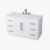 Transitional White Single Sink Vanity with Full Soft-Close Hardware & Solid Wood Drawer Boxes