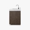 Contemporary Dark Oak Single Sink Vanity with Full Soft-Close Hardware & Large Internal Shelving