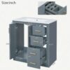 5 Minimalist Grey Bathroom Vanity Soft Close Drawers Split Side Storage Layout