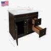 Classic Shaker Espresso Bathroom Vanity Soft Close Drawers Spacious Organized Storage