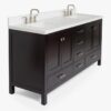 5 Modern Espresso Double Sink Vanity Soft Close Drawers Multi-Zone Classified Storage Layout
