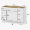 Freestanding Recessed Panel Vanity Cabinet Base with Multi-Drawer Storage for Custom Countertop
