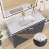 Modern Transitional Dark Gray Vanity Fully Assembled for Master Bathroom Renovation