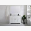 Transitional Farmhouse White Bathroom Vanity with Large Storage for Master Bath Remodel