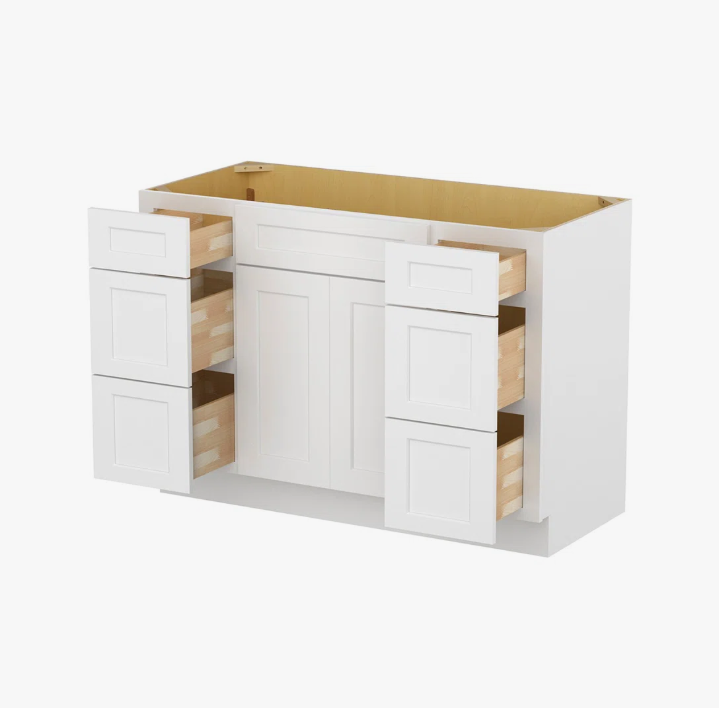 Freestanding Recessed Panel Vanity Cabinet Base for Custom Sink Countertop