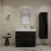 Gloss Black Contemporary Bathroom Vanity with Sink Countertop