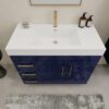 Luxury Gloss Navy Vanity Cabinet with Soft-Close Storage for Modern Bathroom Renovation