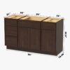 Spacious Dark Walnut Double Sink Vanity Base with Full Soft-Close Storage for Master Bathroom Renovation