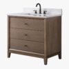 Spacious Storage Fluted Walnut Bathroom Vanity with Full Soft-Close Solid Wood Drawers