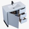 6 Minimalist Light Blue Bathroom Vanity with Full Soft-Close Hardware & Adjustable Interior Shelf