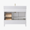 Contemporary Reeded Wood Bathroom Vanity with Split Storage Layout & Full Anti-Slam Soft-Close Hardware