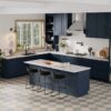 6 Freestanding Deep Blue Recessed Panel Vanity Cabinet Base for Custom Countertop