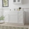 Freestanding Recessed Panel Vanity Cabinet Base with Multi-Drawer Storage for Custom Countertop