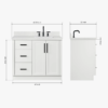 Minimalist White Wood Bathroom Vanity with Full Soft-Close Hardware & Solid Pine Drawer Boxes