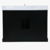 6 Transitional Matte Black Farm Vanity with Soft-Close Hardware & Natural Marble Countertop