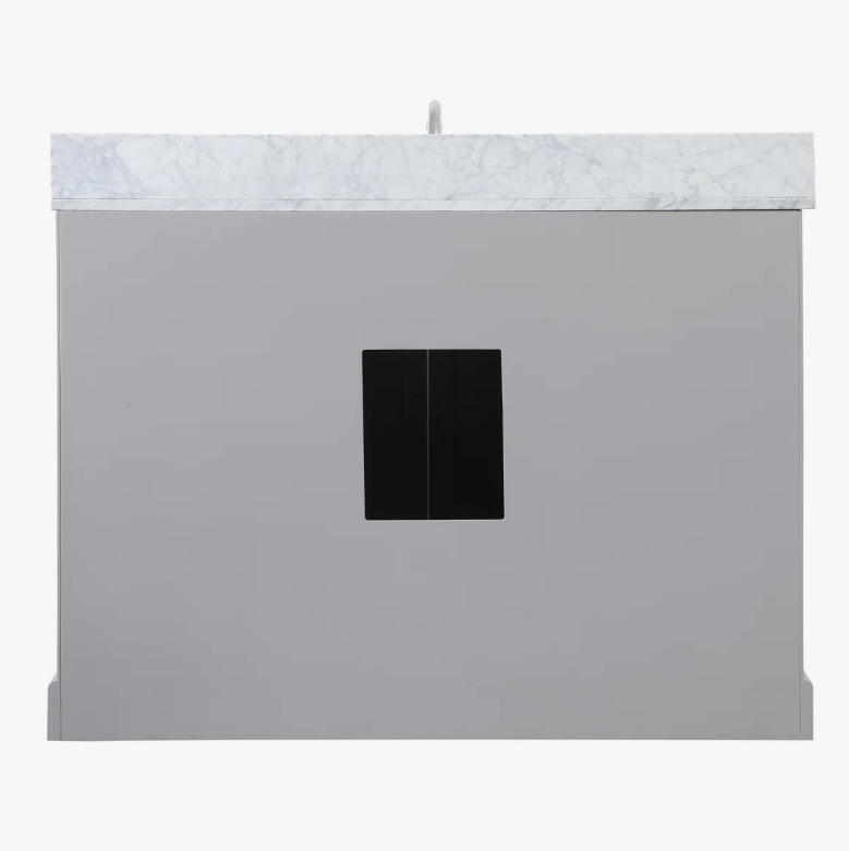 6 Transitional Light Grey Bathroom Vanity with Full Soft-Close Hardware & Natural Marble Countertop