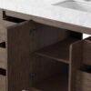 Contemporary Dark Oak Single Sink Vanity with Full Soft-Close Hardware & Large Internal Shelving