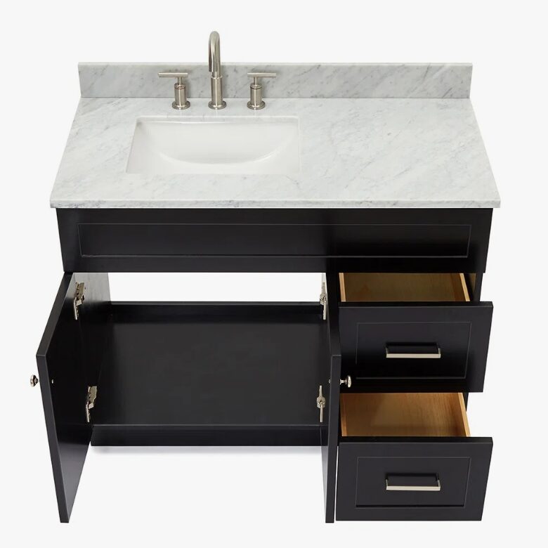 Contemporary Freestanding Single Vanity Cabinet Soft Close Drawers & Storage Cabinet