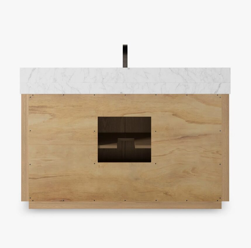 6 Contemporary Oak Single Sink Vanity with Full Soft-Close Hardware & Spacious Interior Storage