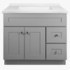 6 Modern Grey Shaker Bathroom Vanity Soft Close Drawers Spacious Split Storage Design