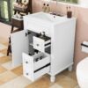 Classic White Bathroom Vanity with Soft Close Drawers Multi-Zone Storage & Decorative Wood Legs