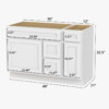 6 Classic Bright White Shaker Vanity Base Cabinet with Divided Storage for Bath Renovation