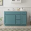 6 Vibrant Teal Shaker Vanity Base Cabinet with Multi-Zone Storage for Bathroom Remodel